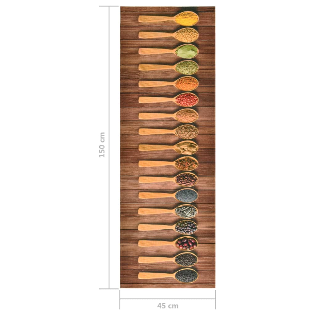 vaskbar køkkenmåtte 45x150 cm skeprint