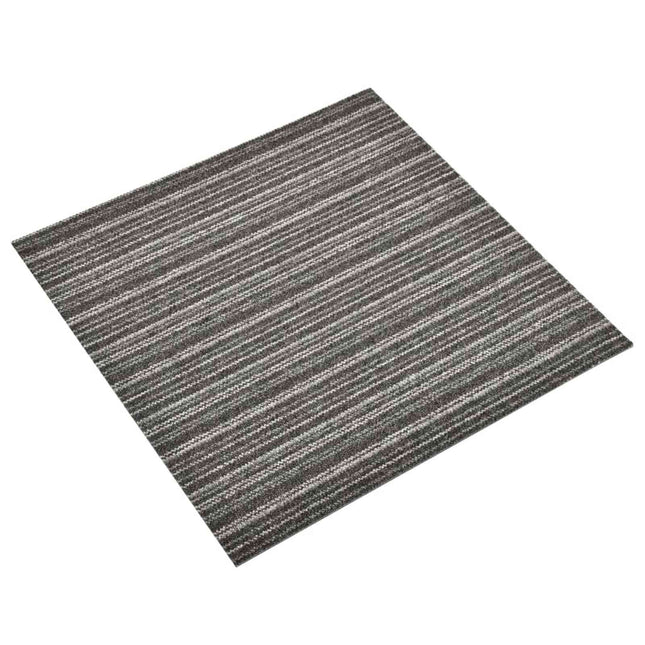 Tæppe 20 stk. Stribet antracit 50 x 50 cm 100% Polypropylen