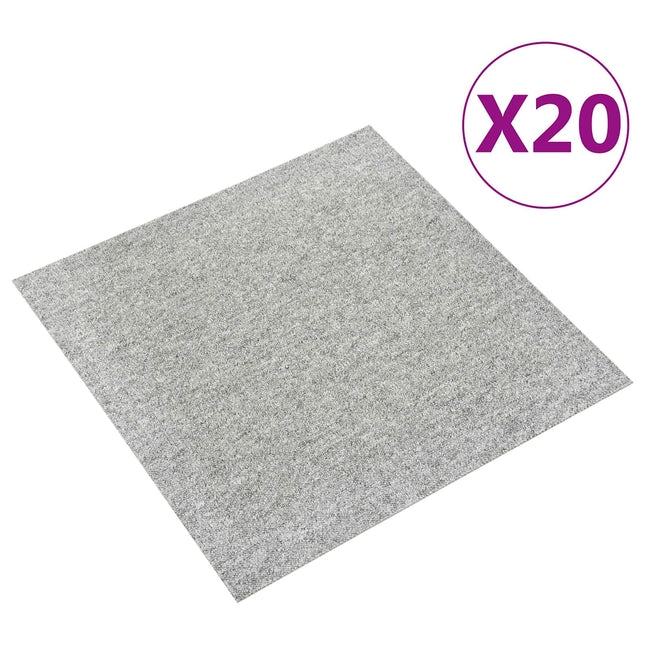Tæppe 20 stk. Lysegrå 50 x 50 cm 100% Polypropylen