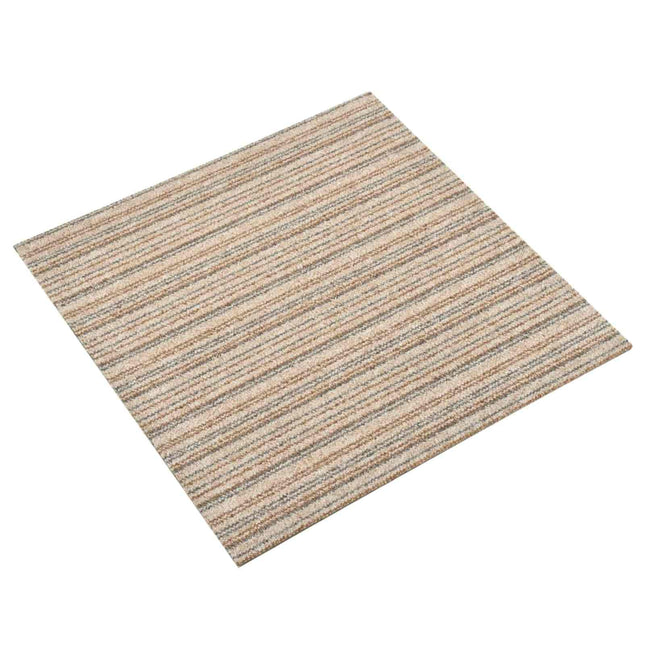 Tæppe 20 stk. Stribet beige 50 x 50 cm 100% Polypropylen