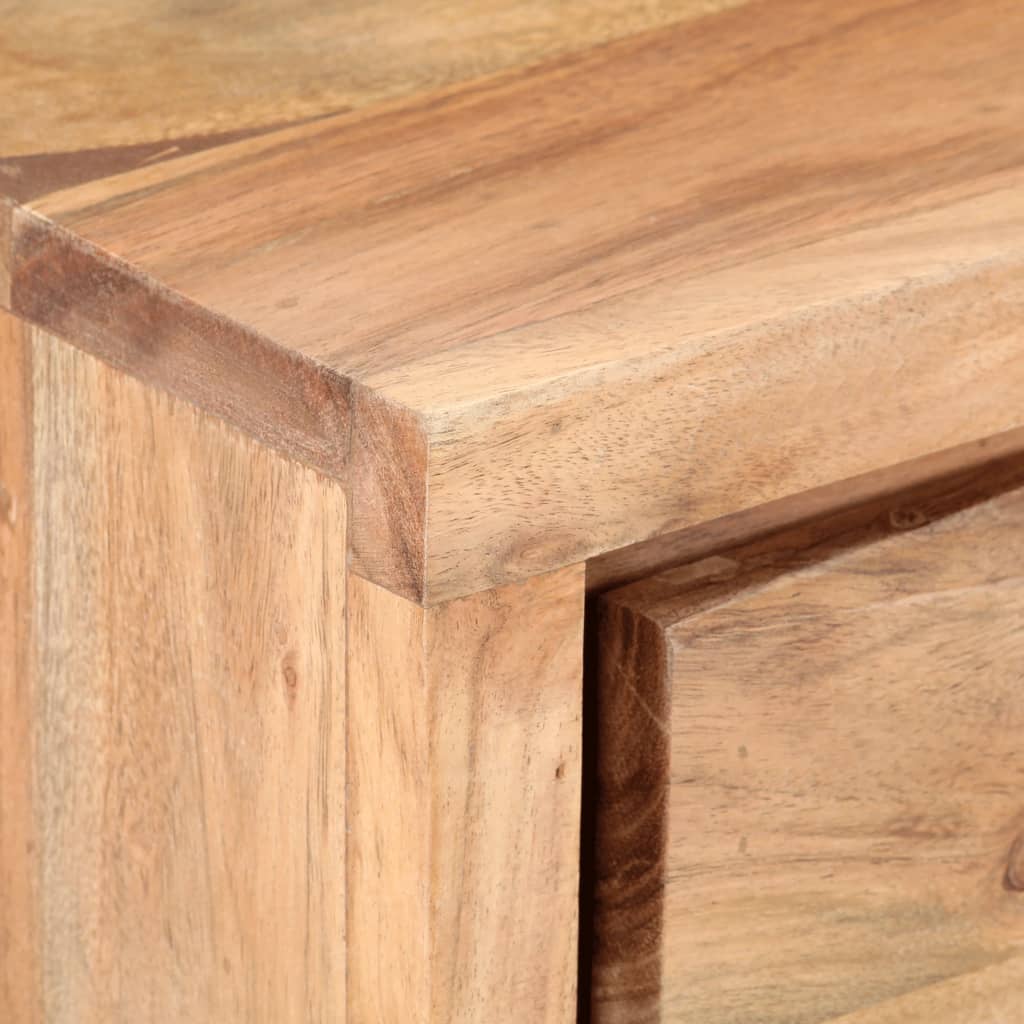 konsolbord 100x35x76 cm massivt akacietræ med naturlige kanter