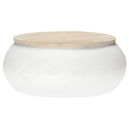 sofabord 68x68x30 cm massivt mangotræ hvid