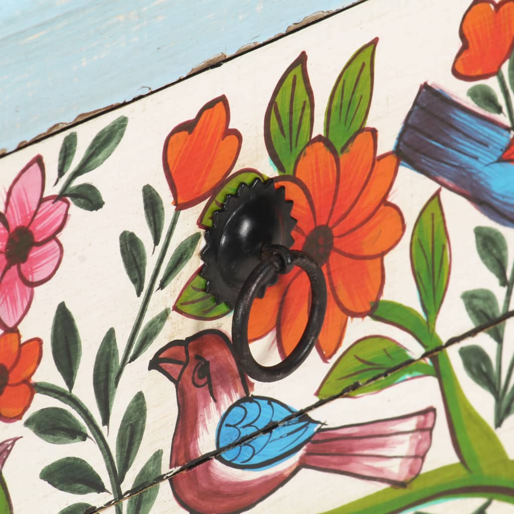 håndmalet sengeskab 40x30x50 cm massivt mangotræ