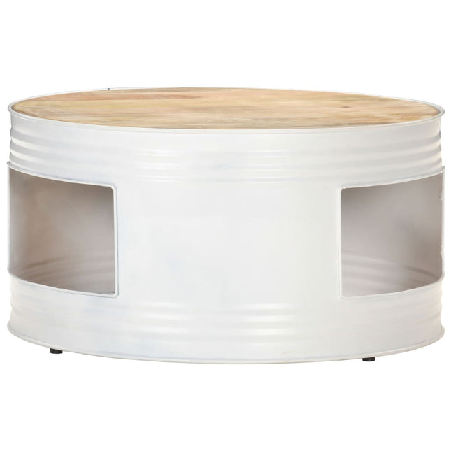 sofabord 68x68x36 cm massivt mangotræ hvid