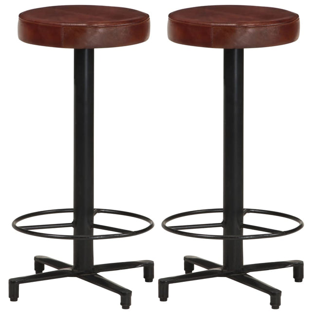 barstole 2 stk. 66 cm ægte læder