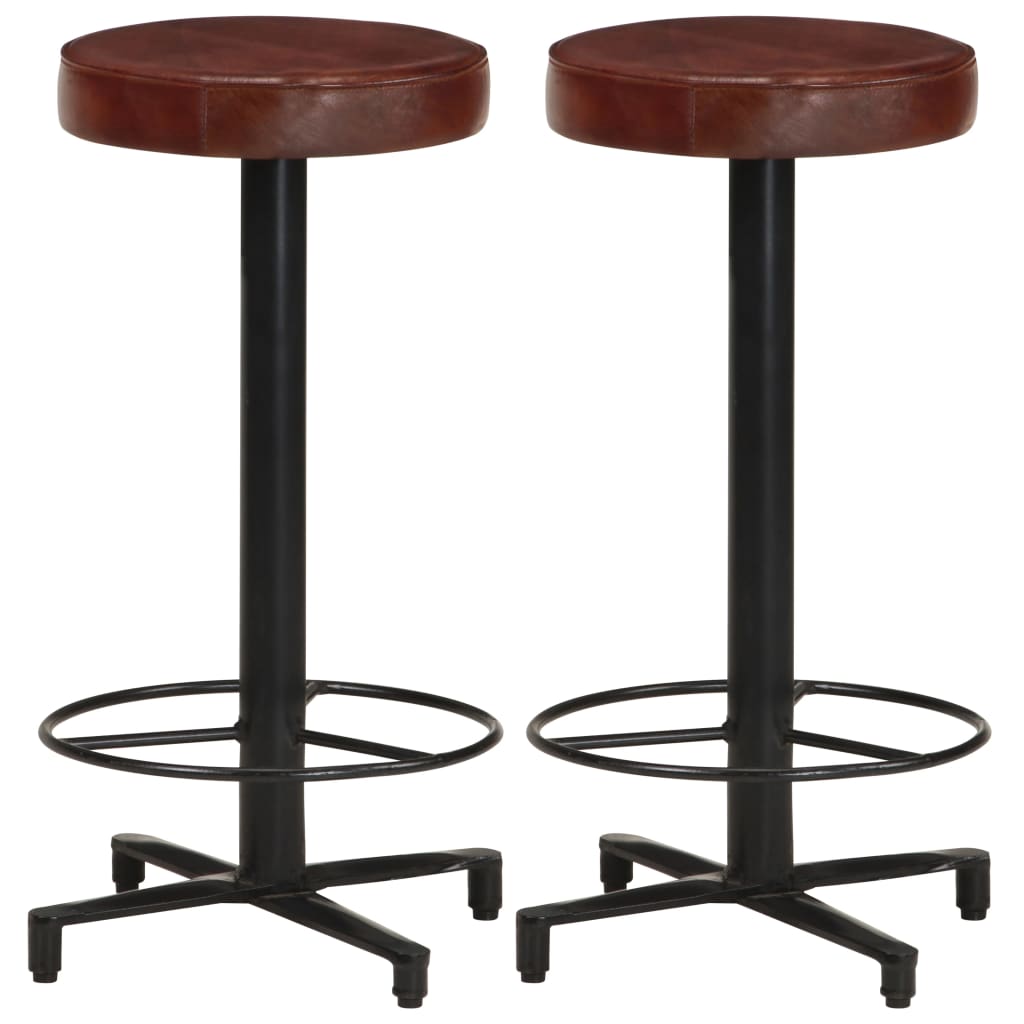 barstole 2 stk. 66 cm ægte læder billede