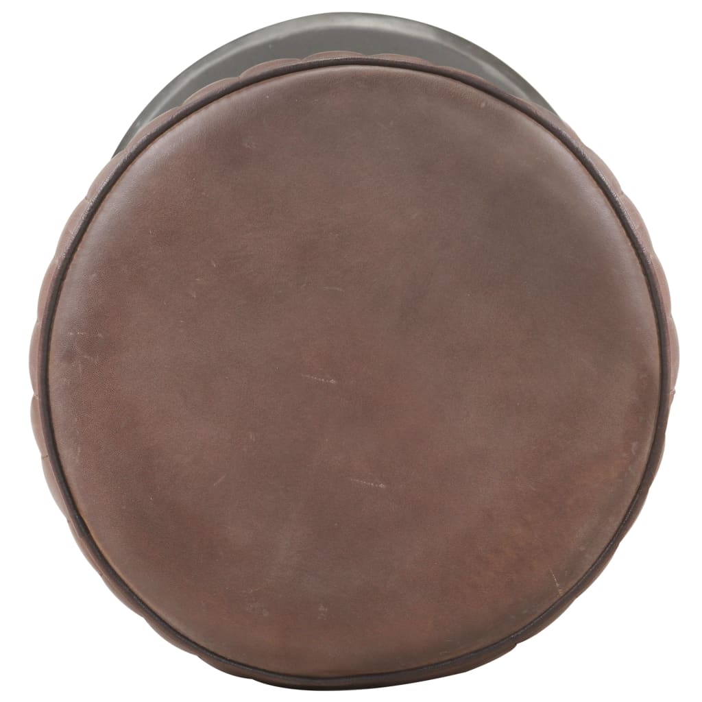 barstol ægte læder rustikbrun