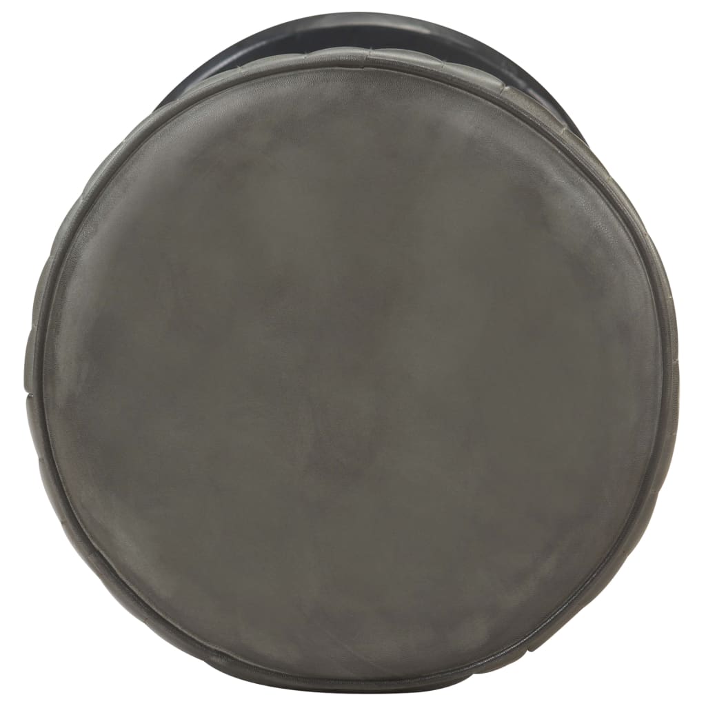 barstol ægte læder rustikgrå