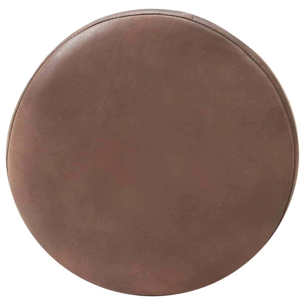 barstole 2 stk. ægte læder rustikbrun