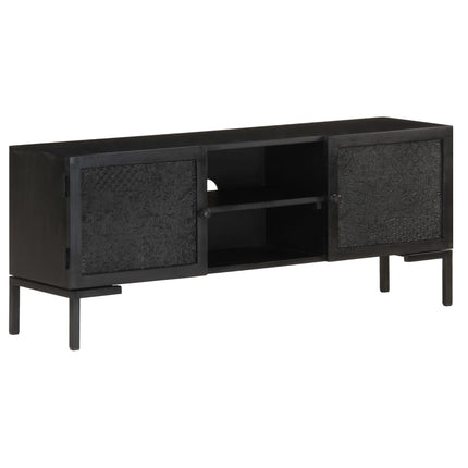 tv-skab 115x30x46 cm massivt mangotræ sort