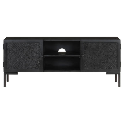 tv-skab 115x30x46 cm massivt mangotræ sort