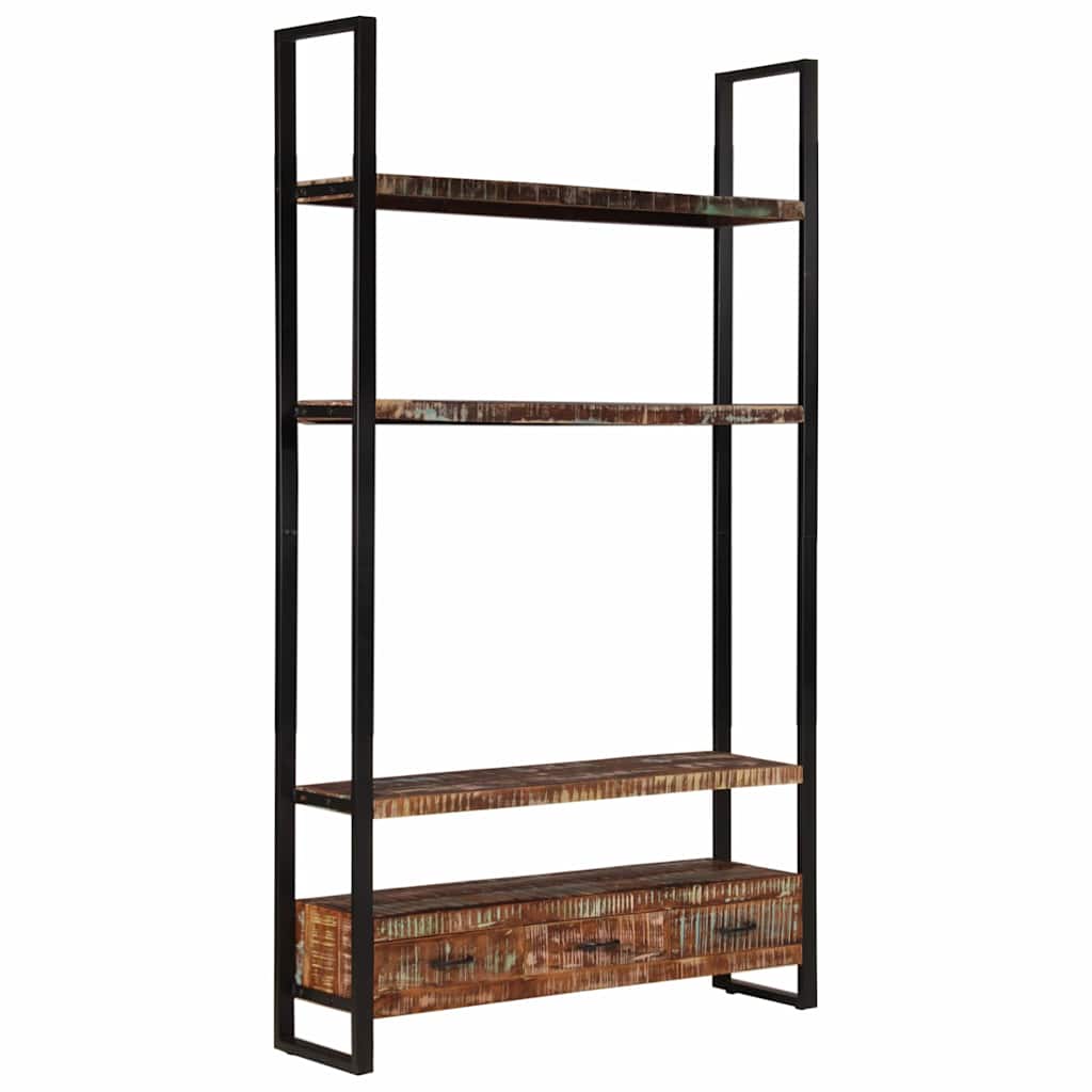bogreol 118x30x200 cm massivt genbrugstr