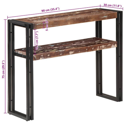 konsolbord 90x30x75 cm massivt genbrugstræ