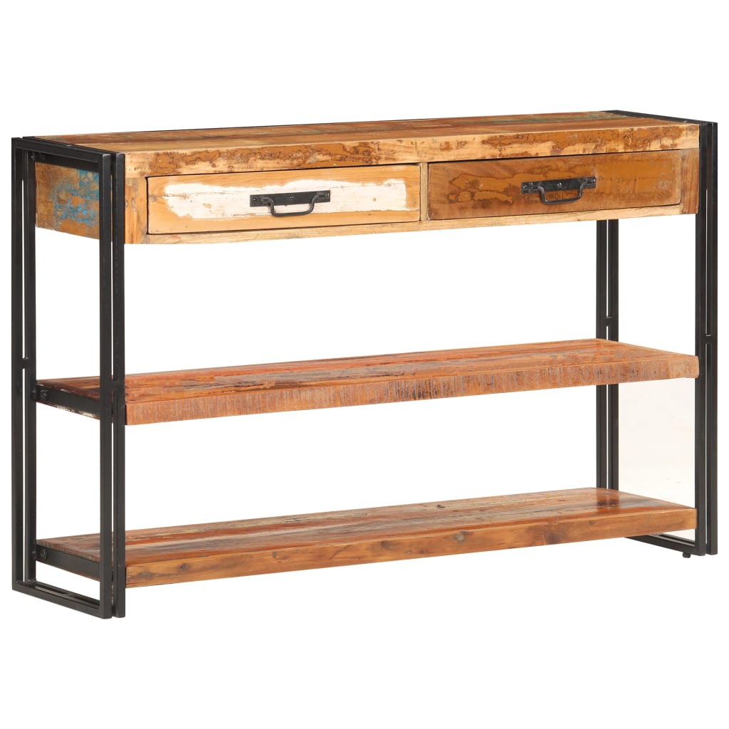 skænk 120x30x75 cm massivt genbrugstræ