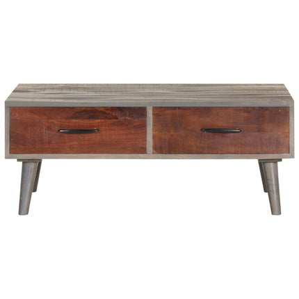 sofabord 100x60x40 cm massivt ru mangotræ grå