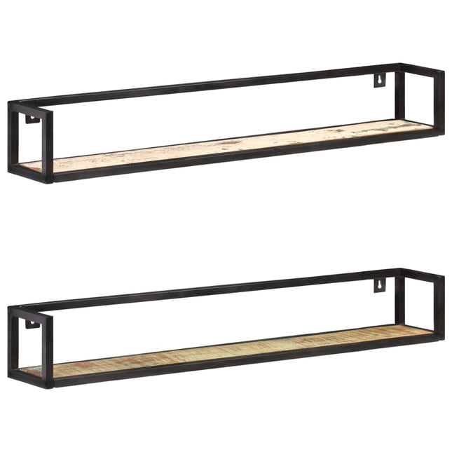 væghylder 2 stk. 120 cm massivt genbrugstræ