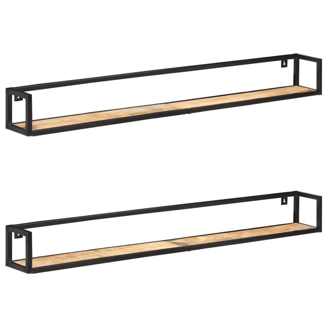 væghylder 2 stk. 160 cm ru mangotræ