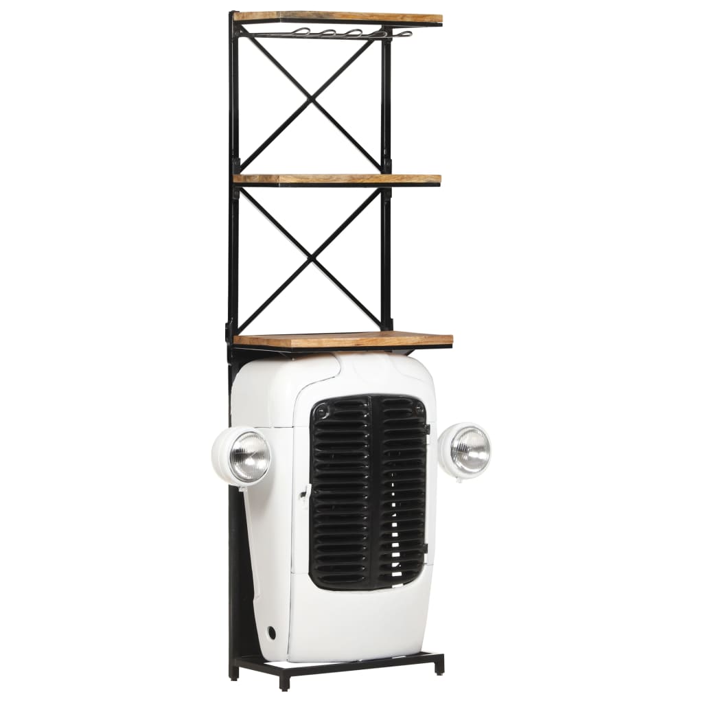 vinskab i traktordesign 49x31x172 cm ru mangotræ hvid