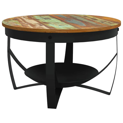 sofabord Ø68x43 cm massivt genbrugstræ