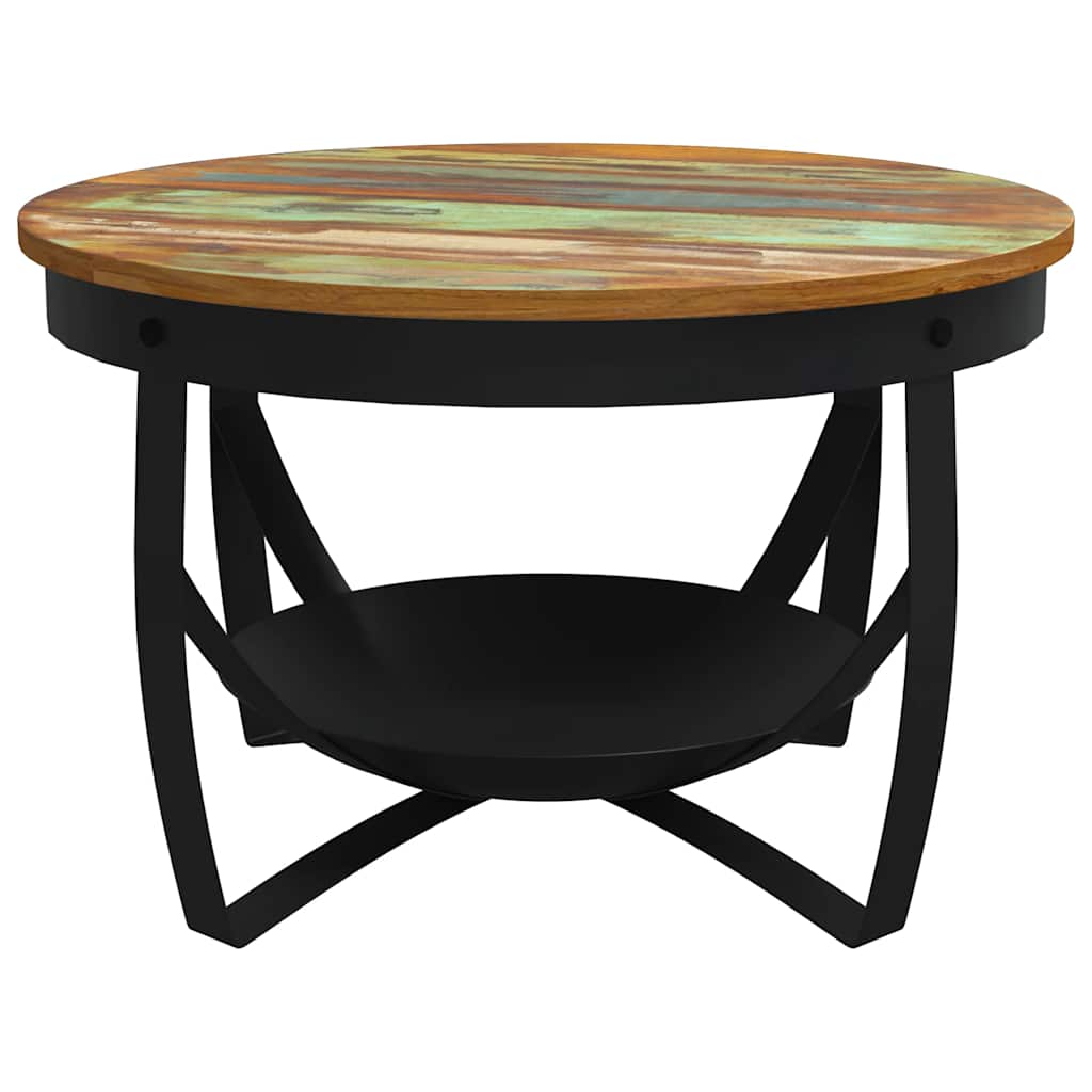 sofabord Ø68x43 cm massivt genbrugstræ