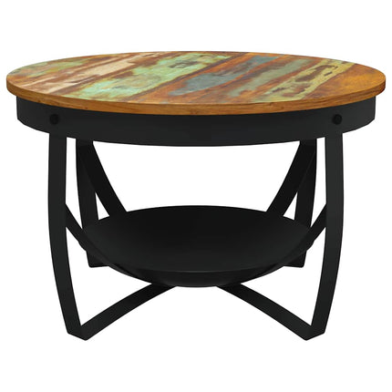 sofabord Ø68x43 cm massivt genbrugstræ