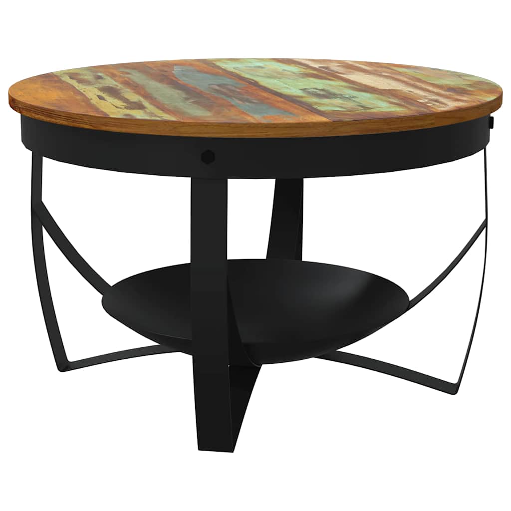 sofabord Ø68x43 cm massivt genbrugstræ