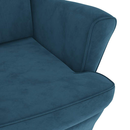 lænestol velour blå