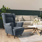 lænestol fløjl mørkegrå