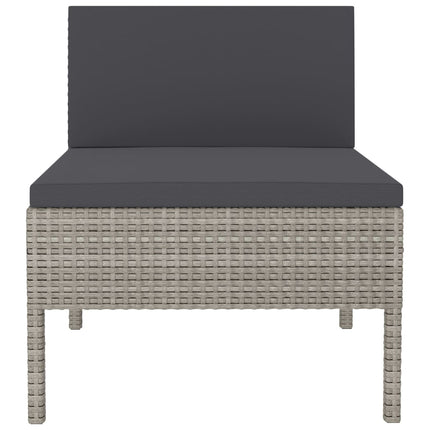 havestole 3 stk. med hynder polyrattan grå