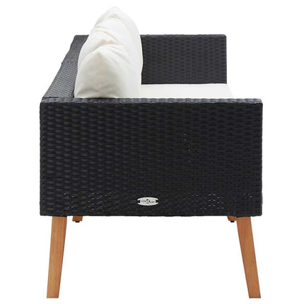 3-personers havesofa med hynder polyrattan sort