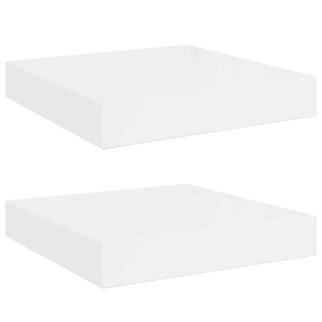 væghylder 2 stk. 23x23,5x3,8 cm MDF hvid højglans