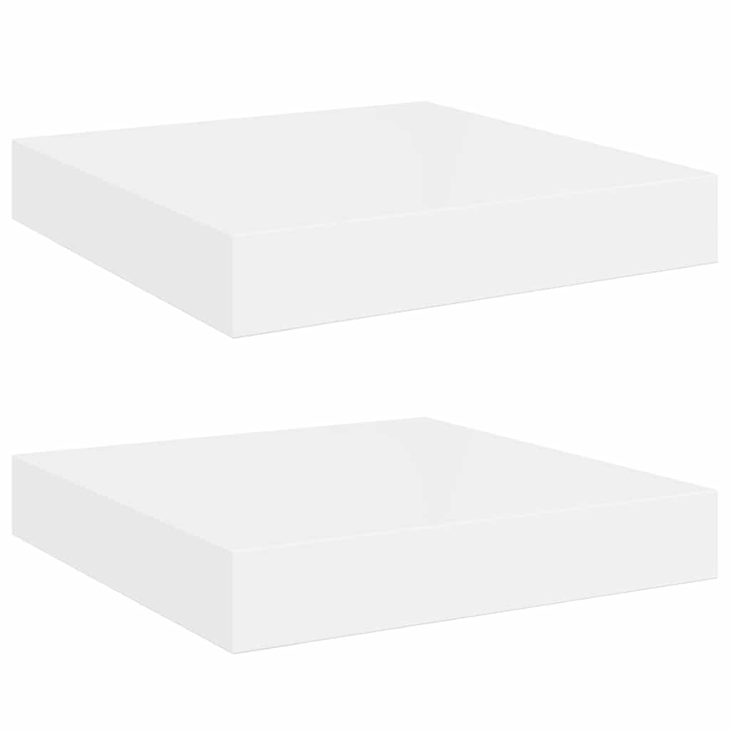 væghylder 2 stk. 23x23,5x3,8 cm MDF hvid højglans