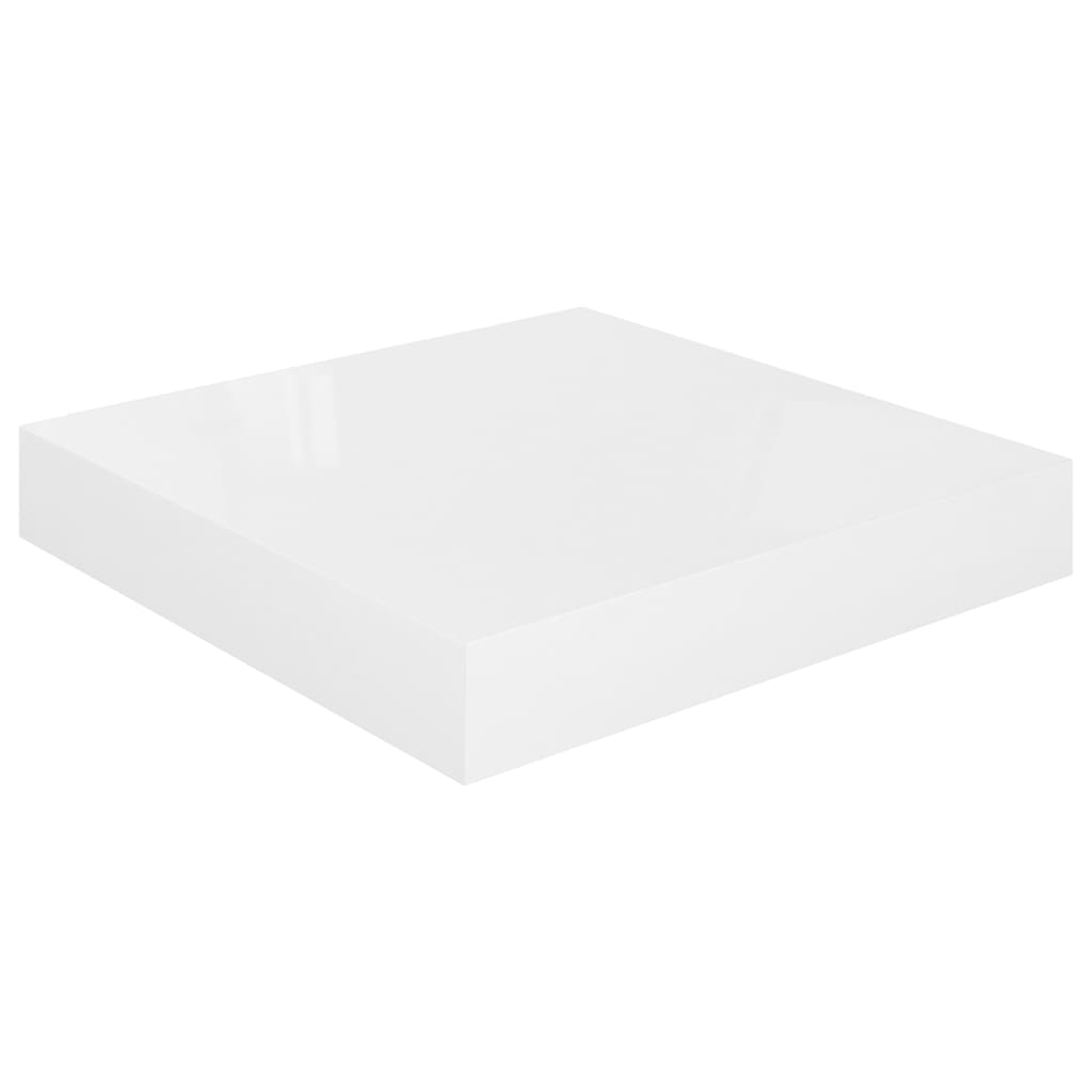 væghylder 2 stk. 23x23,5x3,8 cm MDF hvid højglans