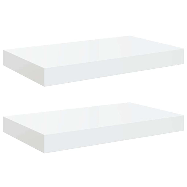 væghylder 2 stk. 40x23,5x3,8 cm MDF hvid højglans