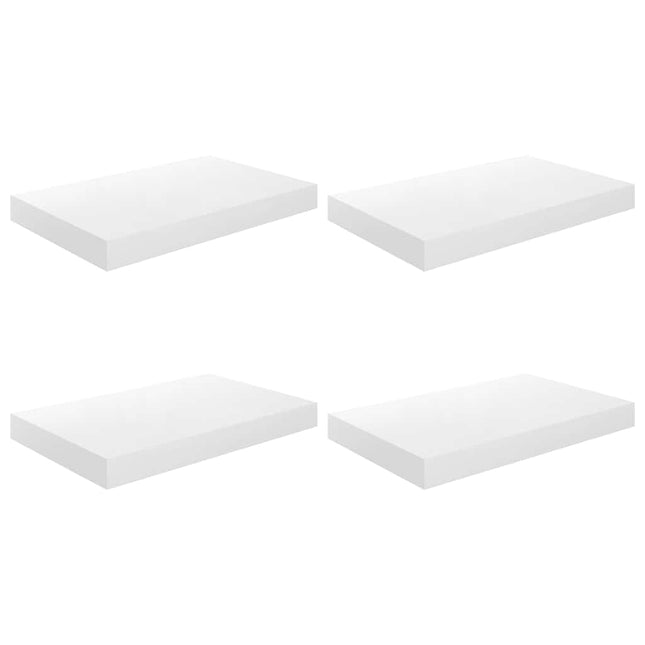 væghylder 4 stk. 40x23,5x3,8 cm MDF hvid højglans