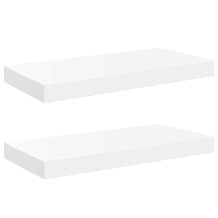 væghylder 2 stk. 50x23,5x3,8 cm MDF hvid højglans
