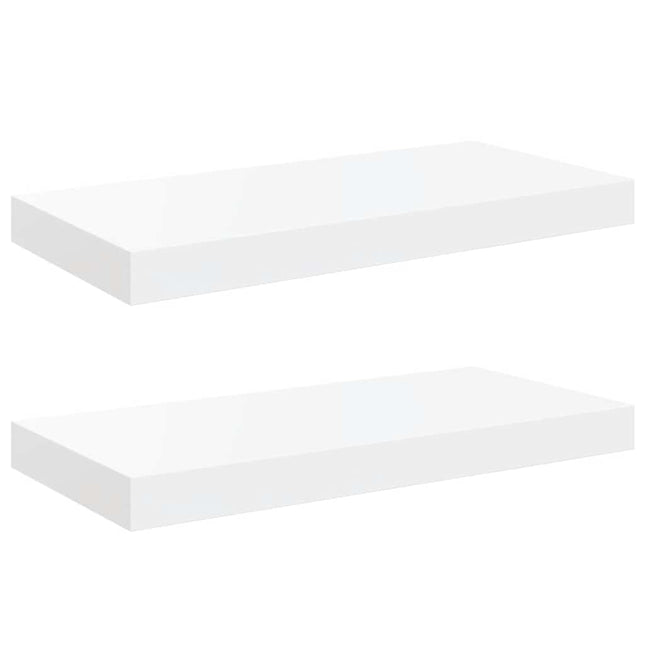 væghylder 2 stk. 50x23x3,8 cm MDF hvid højglans