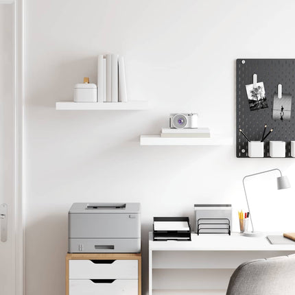 væghylder 2 stk. 50x23,5x3,8 cm MDF hvid højglans