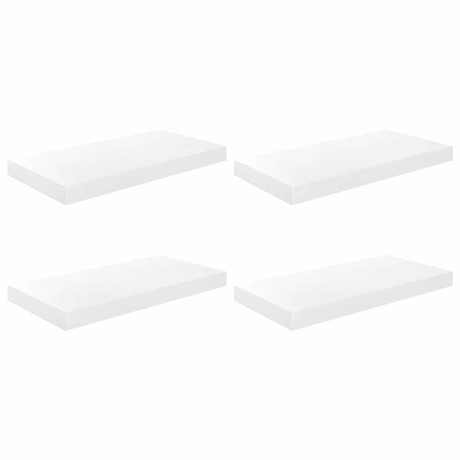væghylder 4 stk. 50x23,5x3,8 cm MDF hvid højglans