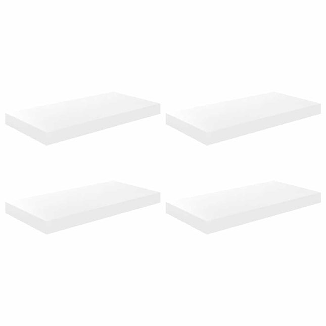 væghylder 4 stk. 50x23x3,8 cm MDF hvid højglans