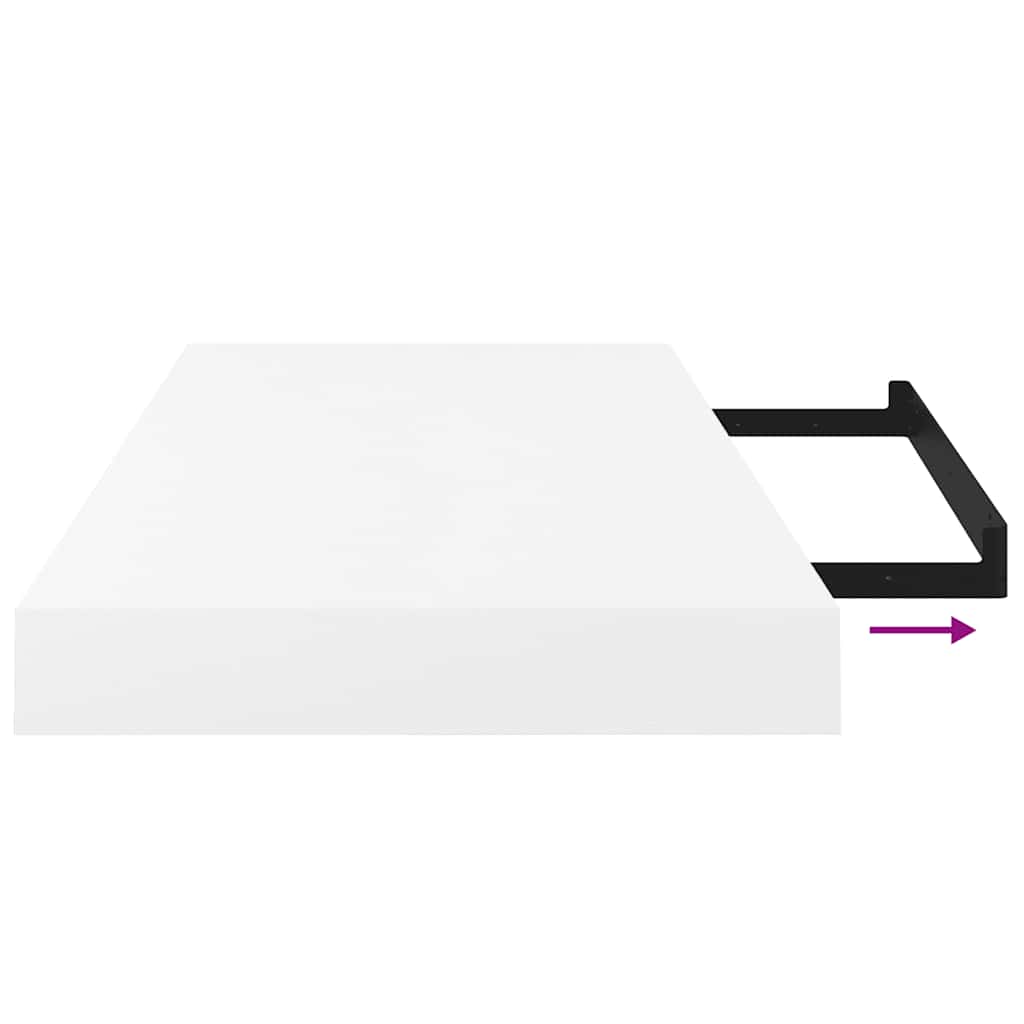 væghylder 4 stk. 50x23x3,8 cm MDF hvid højglans