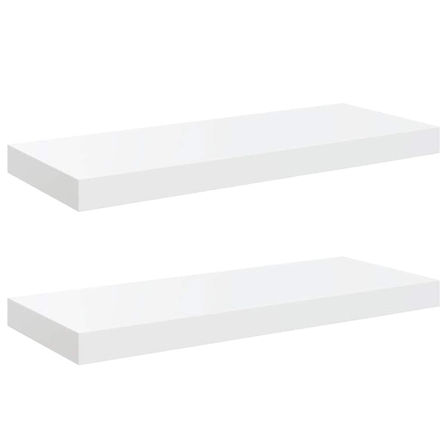 væghylder 2 stk. 60x23,5x3,8 cm MDF hvid højglans