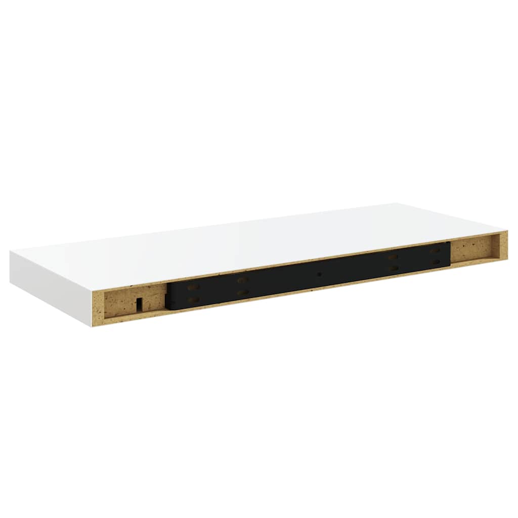 væghylder 2 stk. 60x23,5x3,8 cm MDF hvid højglans