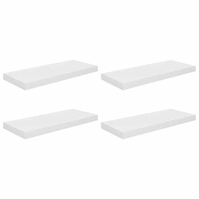væghylder 4 stk. 60x23,5x3,8 cm MDF hvid højglans