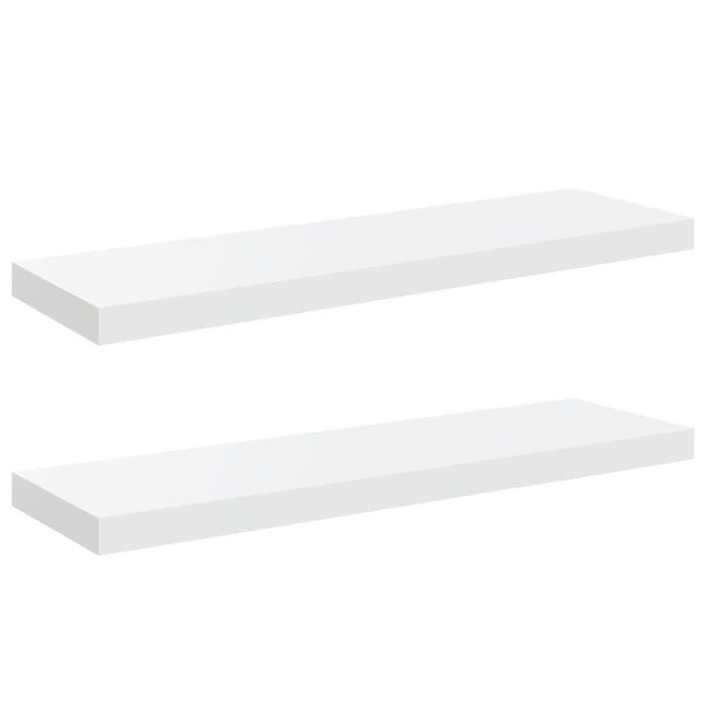 væghylder 2 stk. 80x23,5x3,8 cm MDF hvid højglans