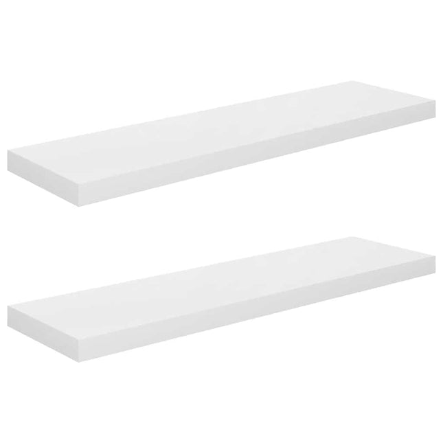væghylder 2 stk. 90x23,5x3,8 cm MDF hvid højglans