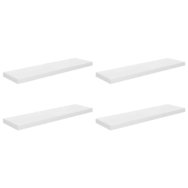 væghylder 4 stk. 90x23,5x3,8 cm MDF hvid højglans