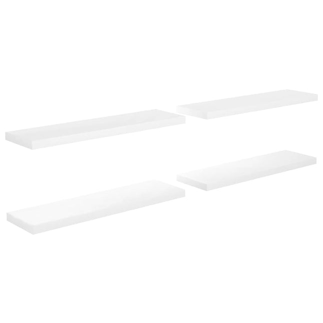 væghylder 4 stk. 90x23,5x3,8 cm MDF hvid højglans
