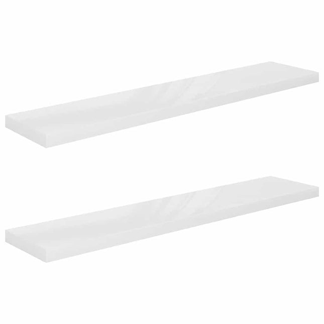 væghylder 2 stk. 120x23,5x3,8 cm MDF hvid højglans