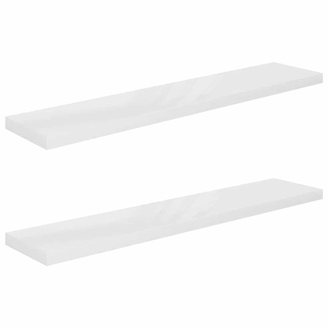 væghylder 2 stk. 120x23,5x3,8 cm MDF hvid højglans